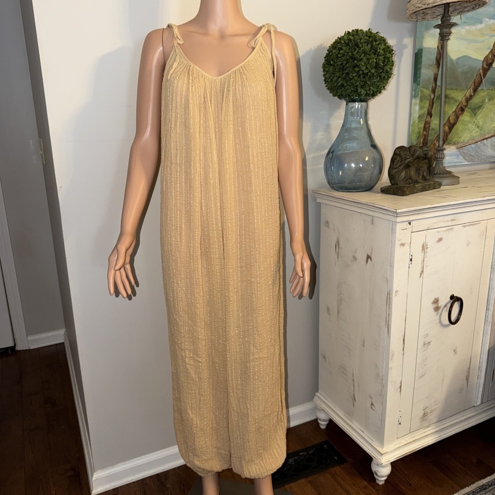 VTG RARE 70s Boho Shopping International M/L Beige Gauze Balloon Pants Hippie